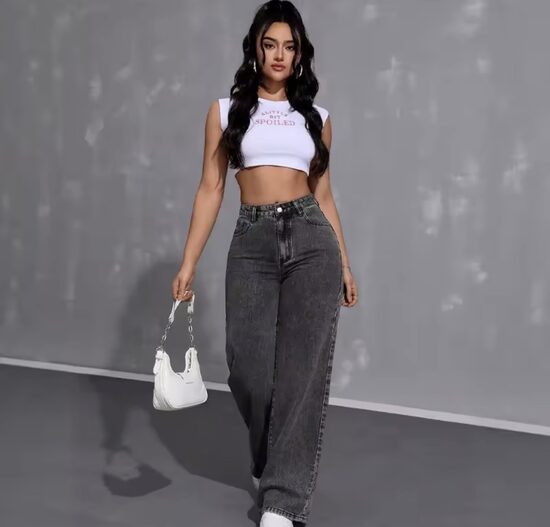 Stylowe damskie dżinsy – o szerokim kroju